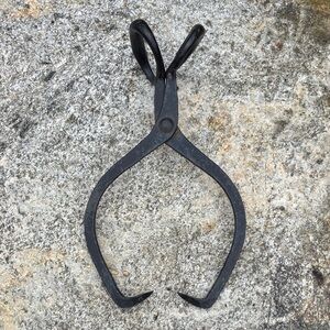 Antique Black Iron Tongs